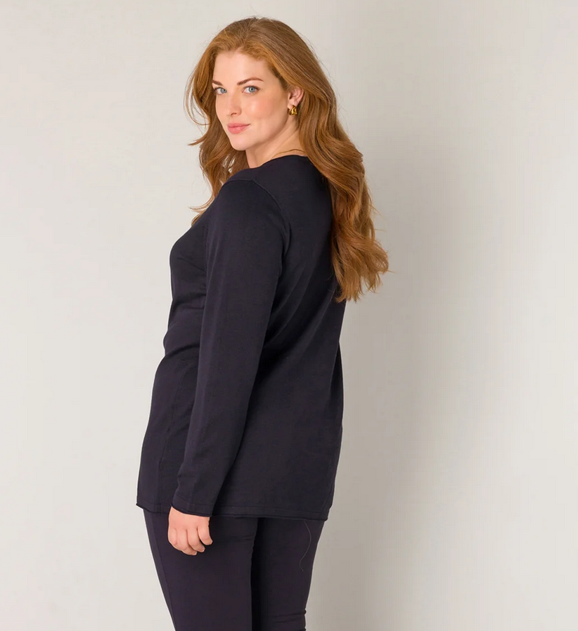 Base Level Pull V-hals Donkerblauw