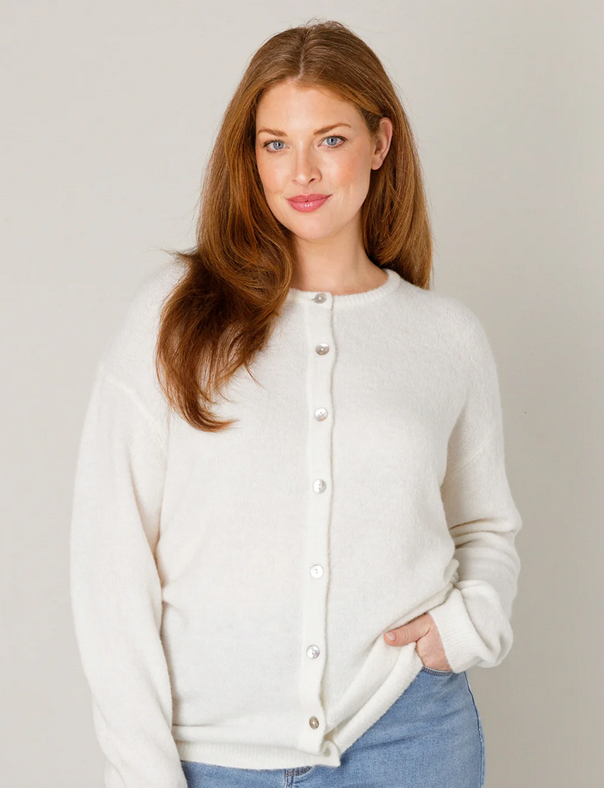 Base Level Cardigan Ecru