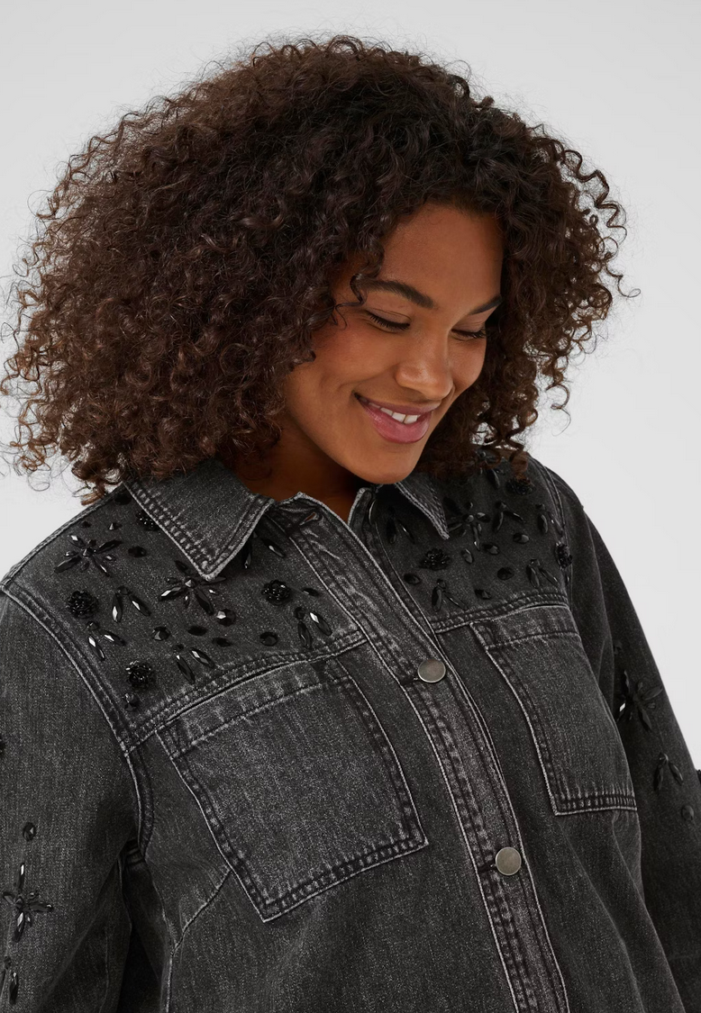 Kaffe Curve Blazer Jeans Grijs