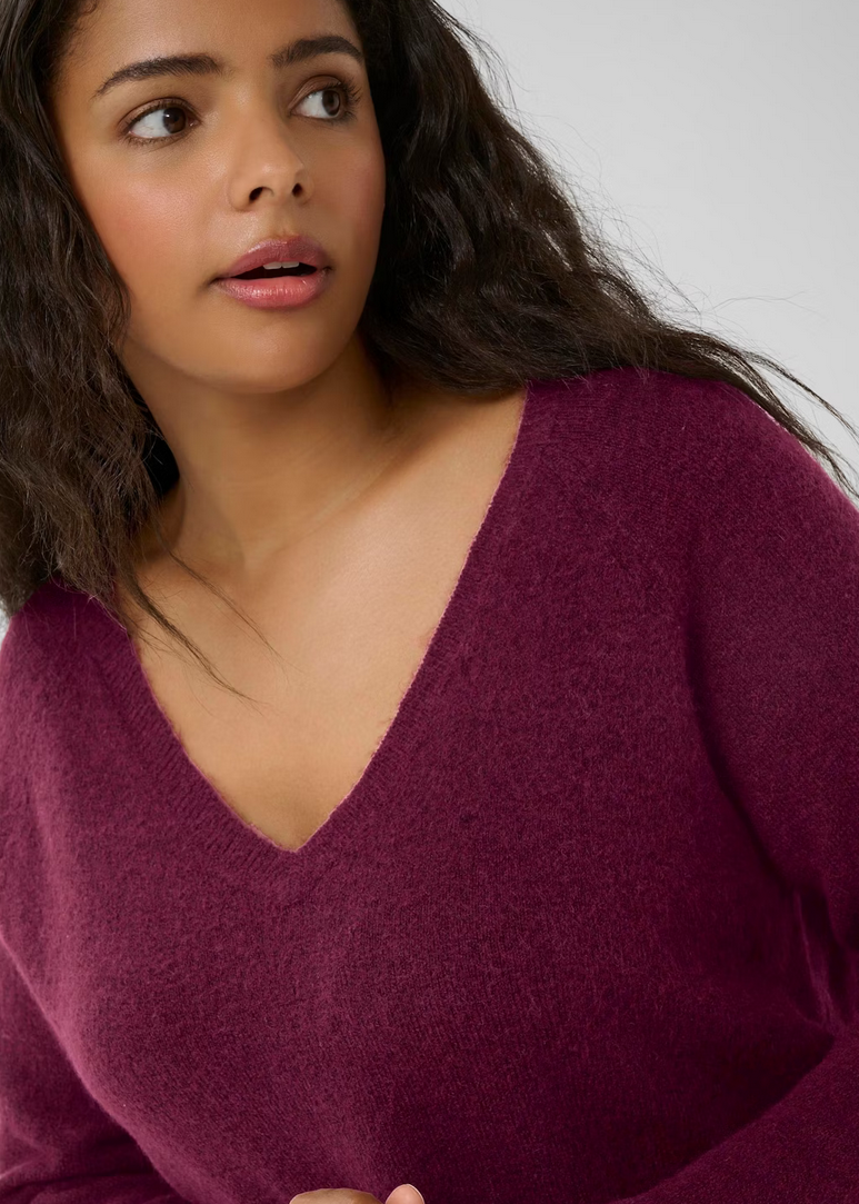 Kaffe Curve Pull Bordeaux