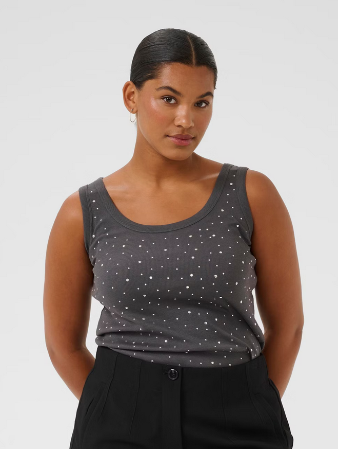 Kaffe Curve Top Grijs Glitter