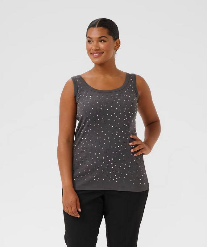 Kaffe Curve Top Grijs Glitter