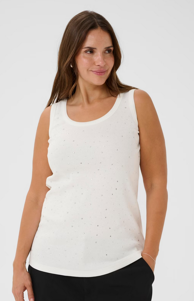 Kaffe Curve Top Wit Glitter