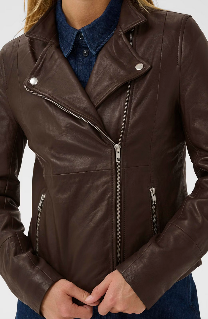 Part Two Blazer Leder Bruin