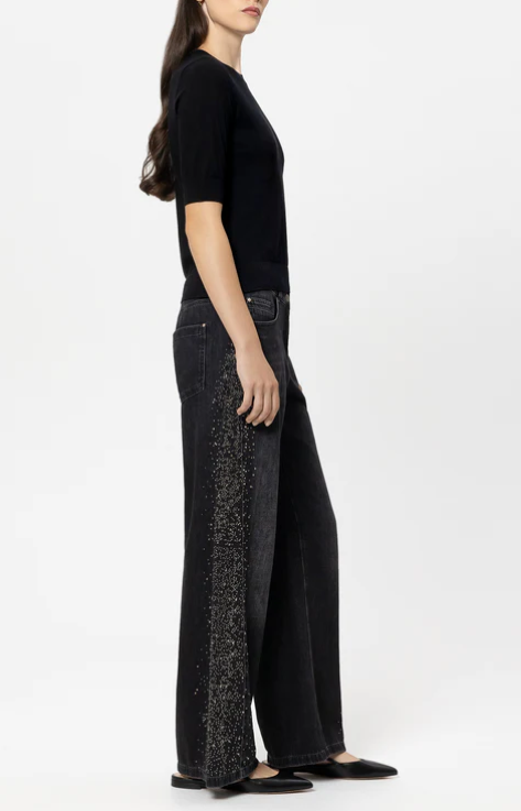 Luisa Cerano Jeans Zwart Glitter