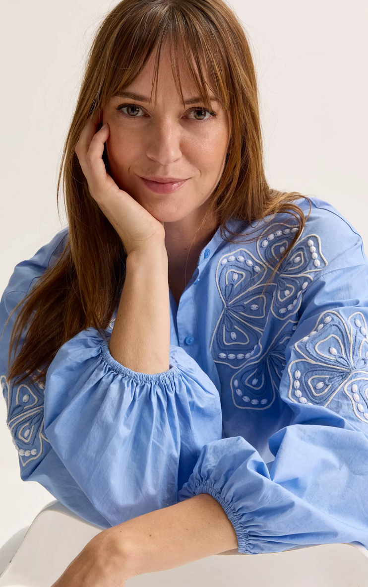 Mayerline Blouse Print Lichtblauw