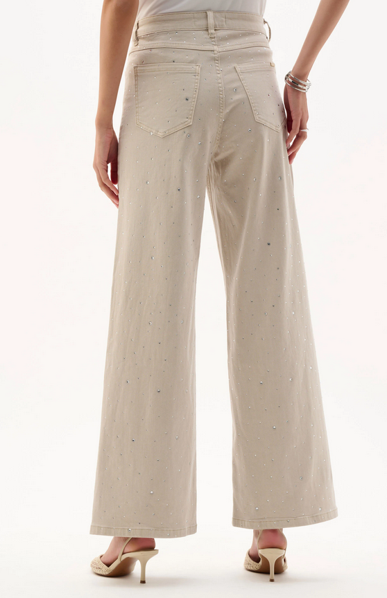 Joseph Ribkoff Pantalon Jeans Beige Glitter