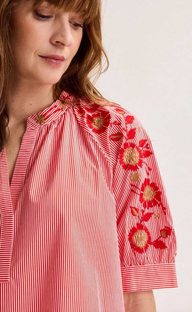 Mayerline Blouse Streep Rood