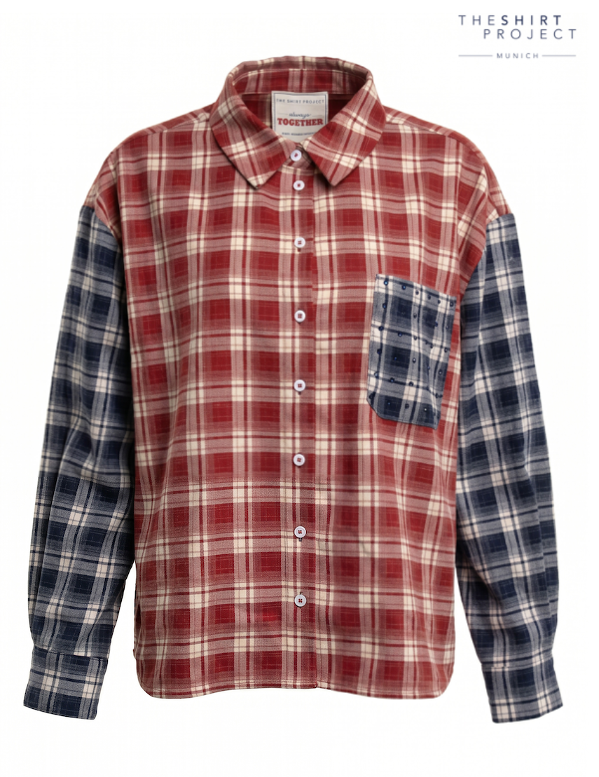 The Shirt Project Blouse Ruit Rood/Blauw
