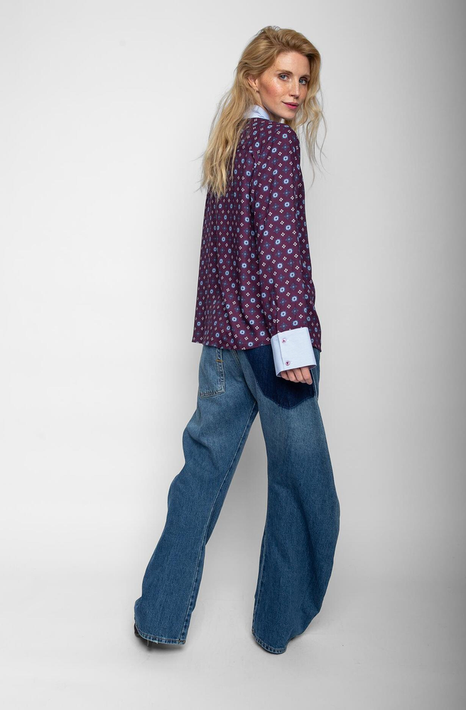 Emily Blouse Print Aubergine