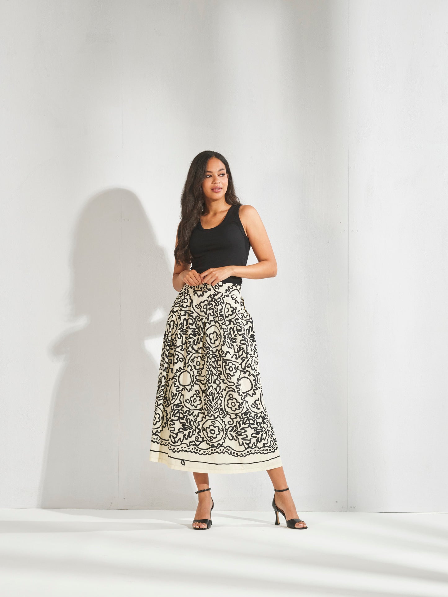 Lalotti Rok Print zwart/ecru