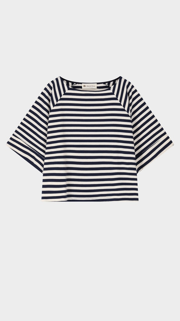 Black Rose Tshirt Streep Bruin/Ecru