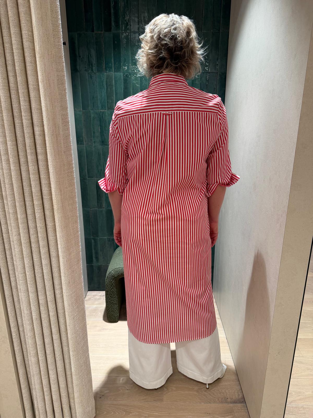 La Camicia Kleed Streep/Rood