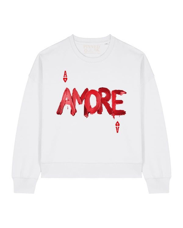 Pinned Sweater Amore Ecru/rood