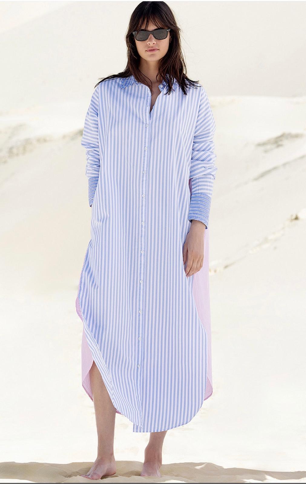 Mesdemoiselles Kleed Streep Blauw/Roze