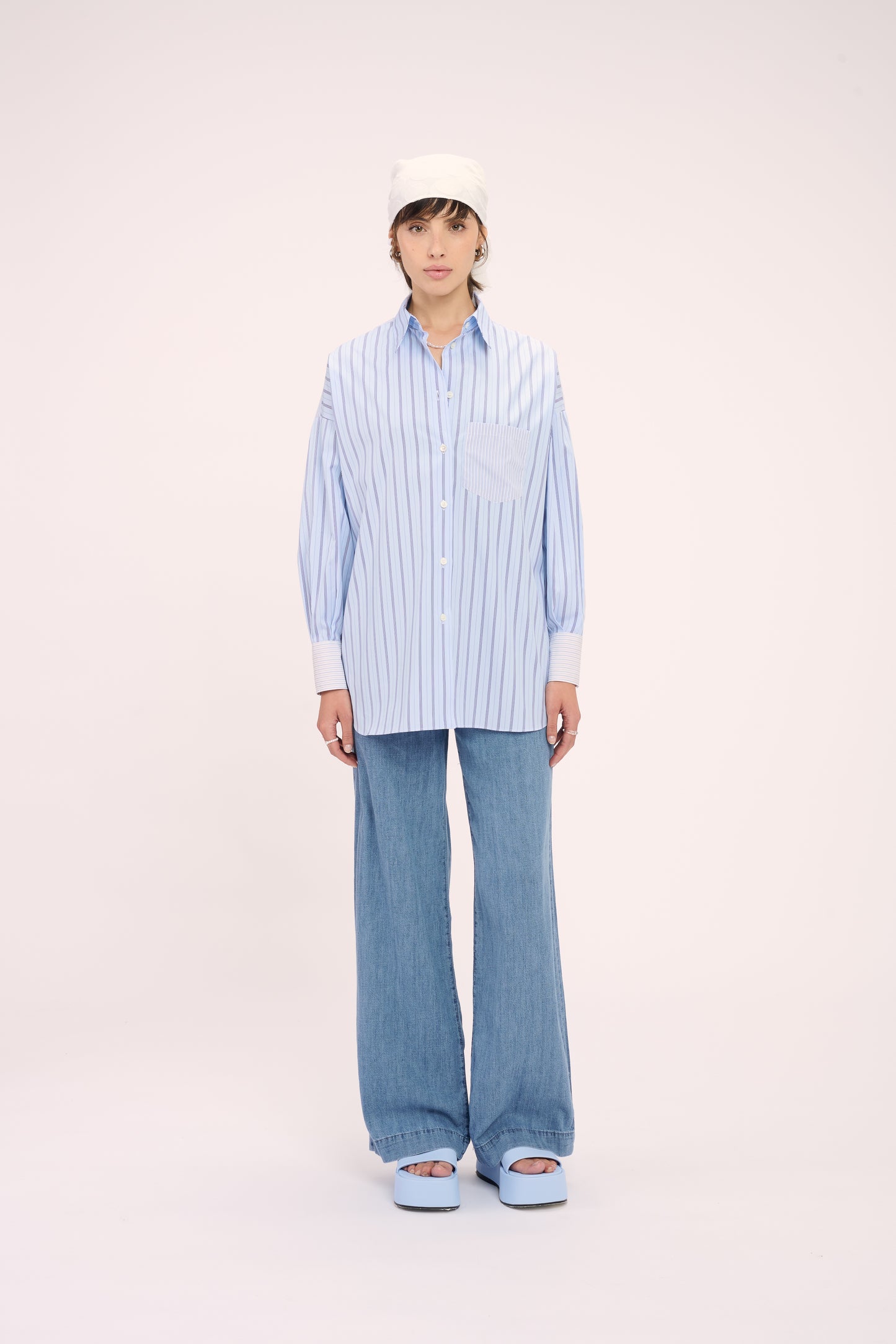 Academia Blouse Patch Strepen Blauw
