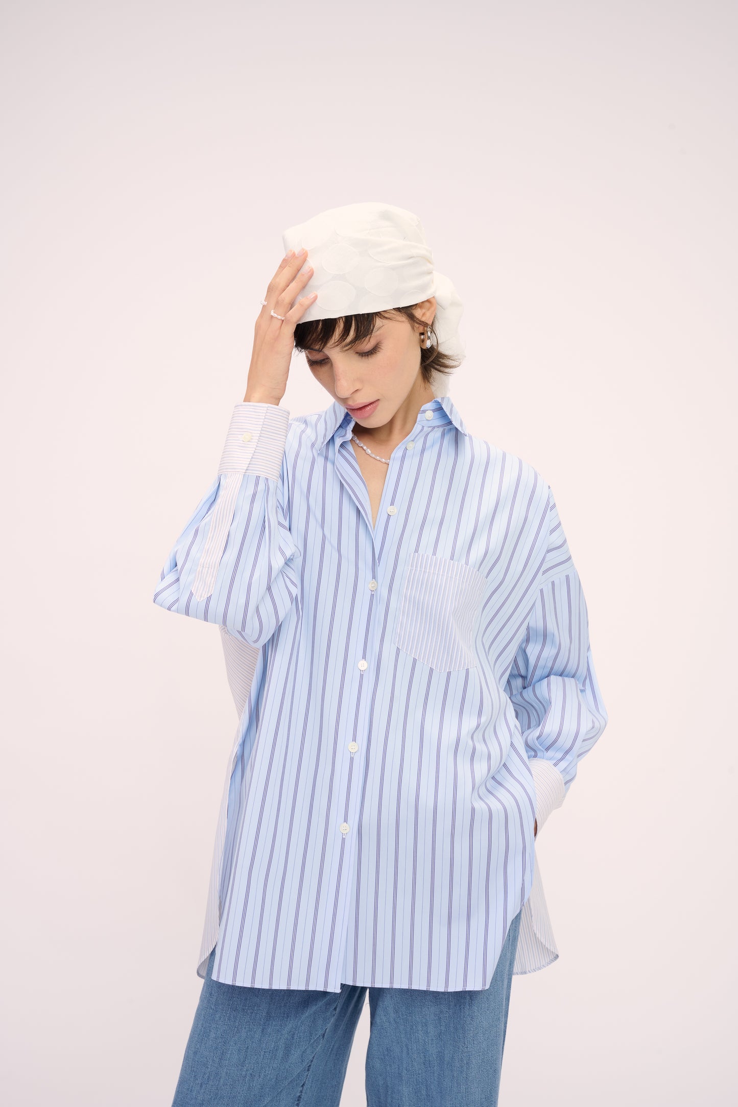 Academia Blouse Patch Strepen Blauw