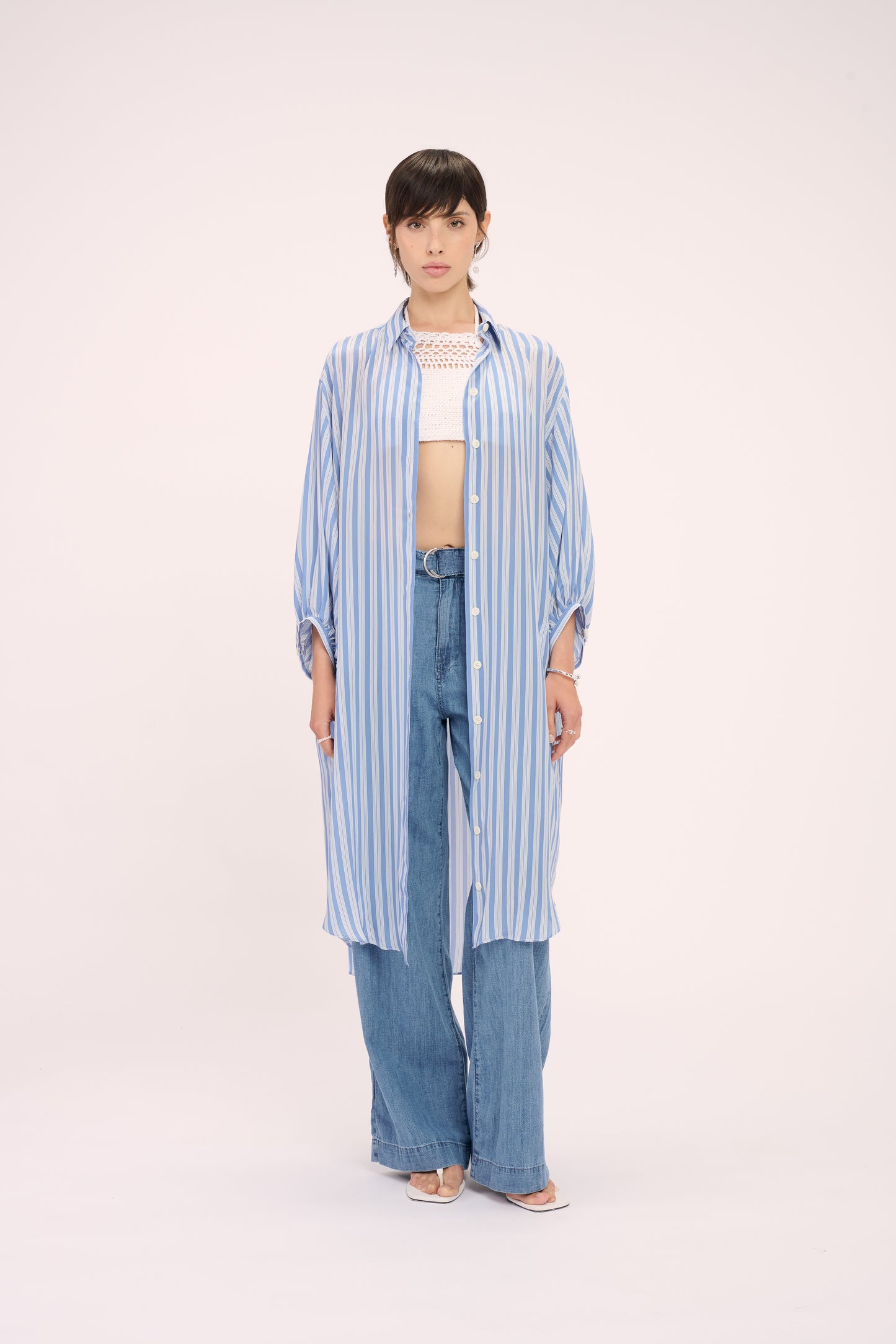 Academia Kleed Streep Blauw/Wit