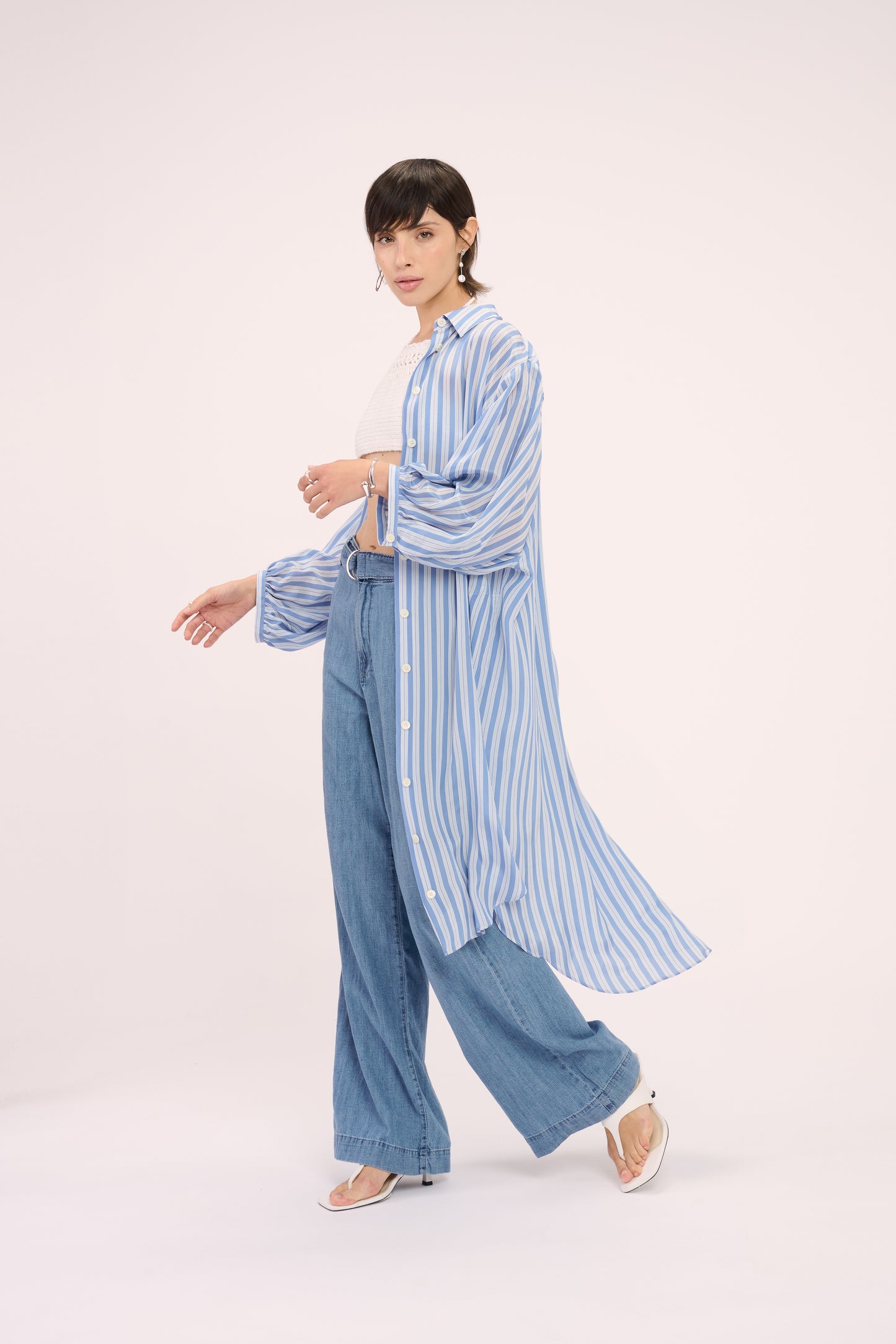 Academia Kleed Streep Blauw/Wit