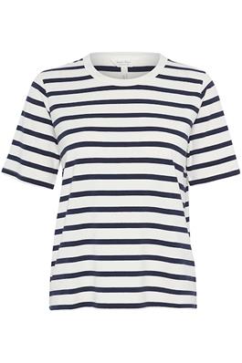 Part Two Tshirt Streep Ecru/donkerblauw