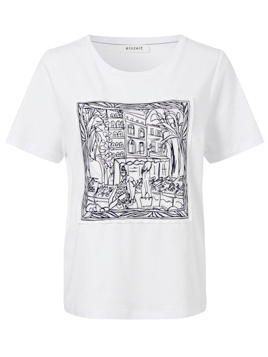 Eiszeit Tshirt Print Wit/donkerblauw