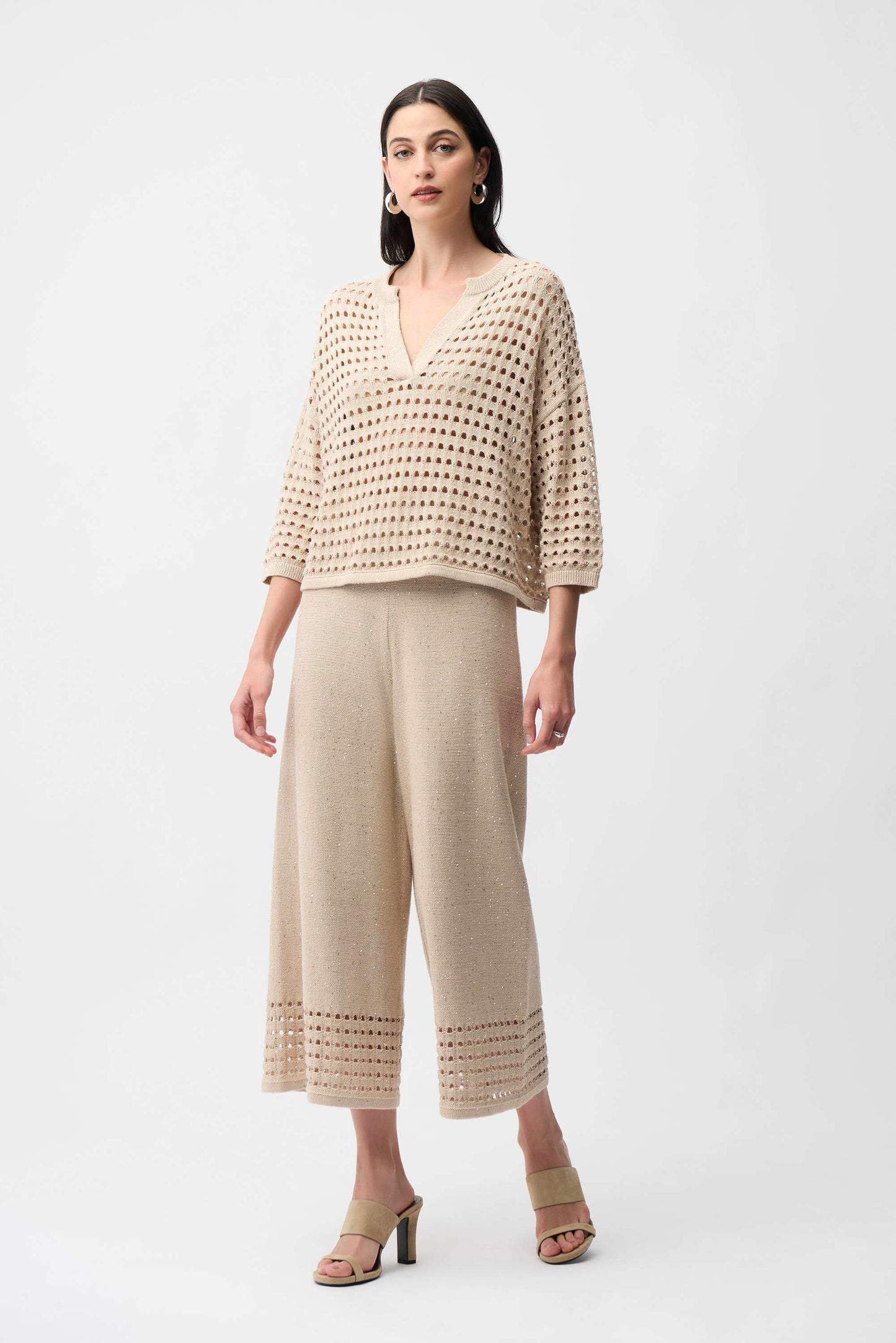 Joseph Ribkoff Pull Beige Glitter