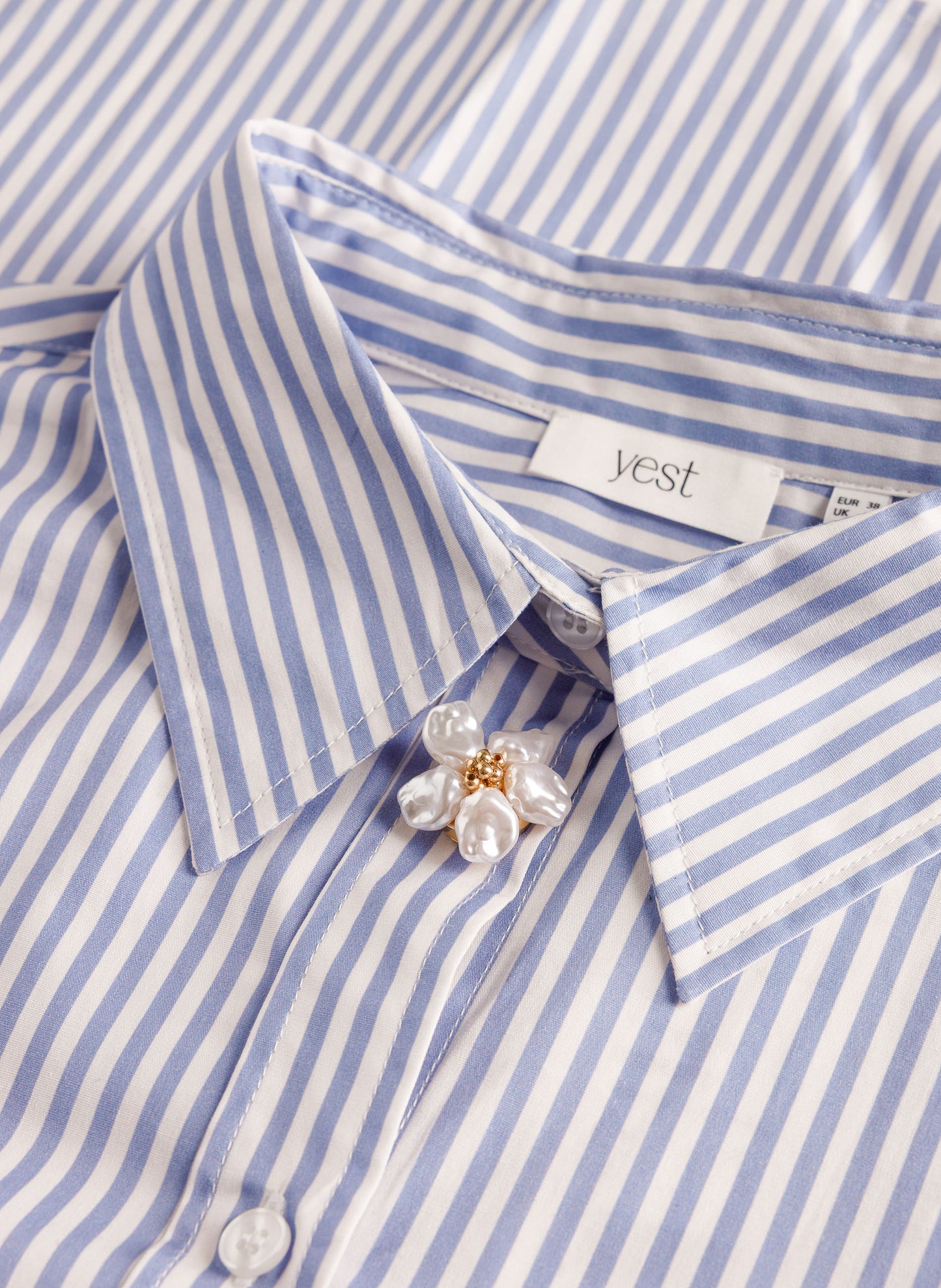 Yest Blouse Streep Lichtblauw