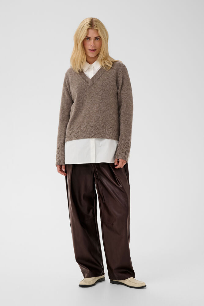 Culture Pantalon Ecoleder Bruin
