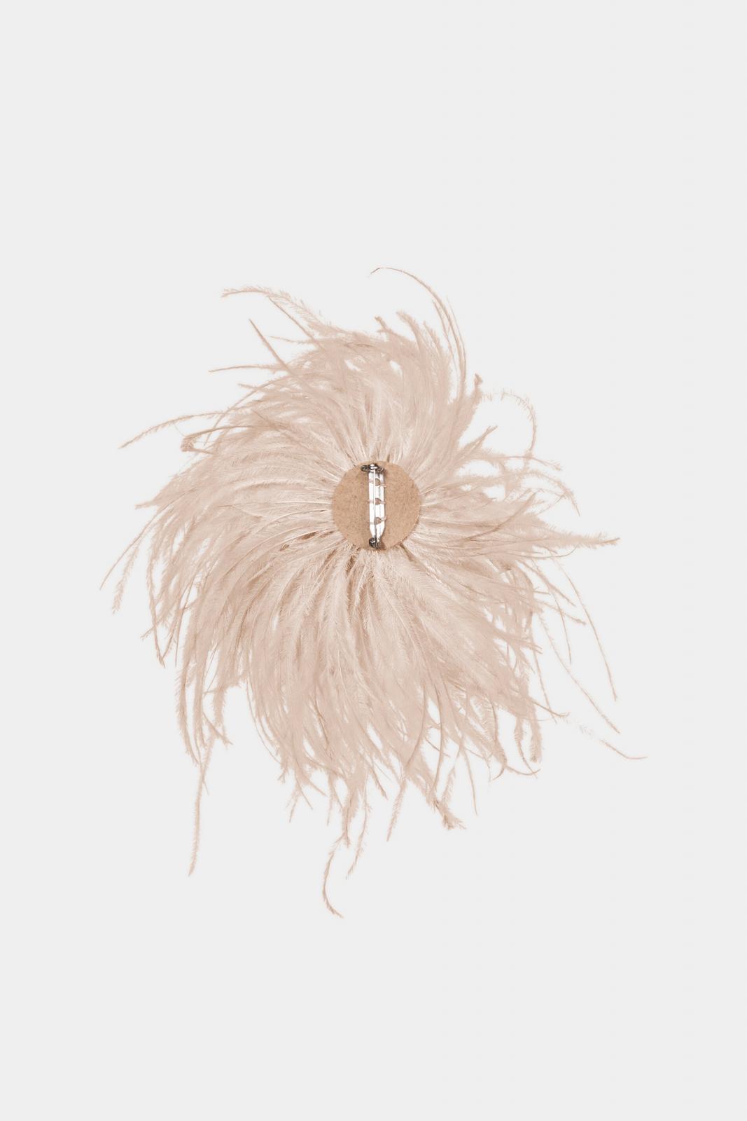 Luisa Cerano Broche Pluimen Beige