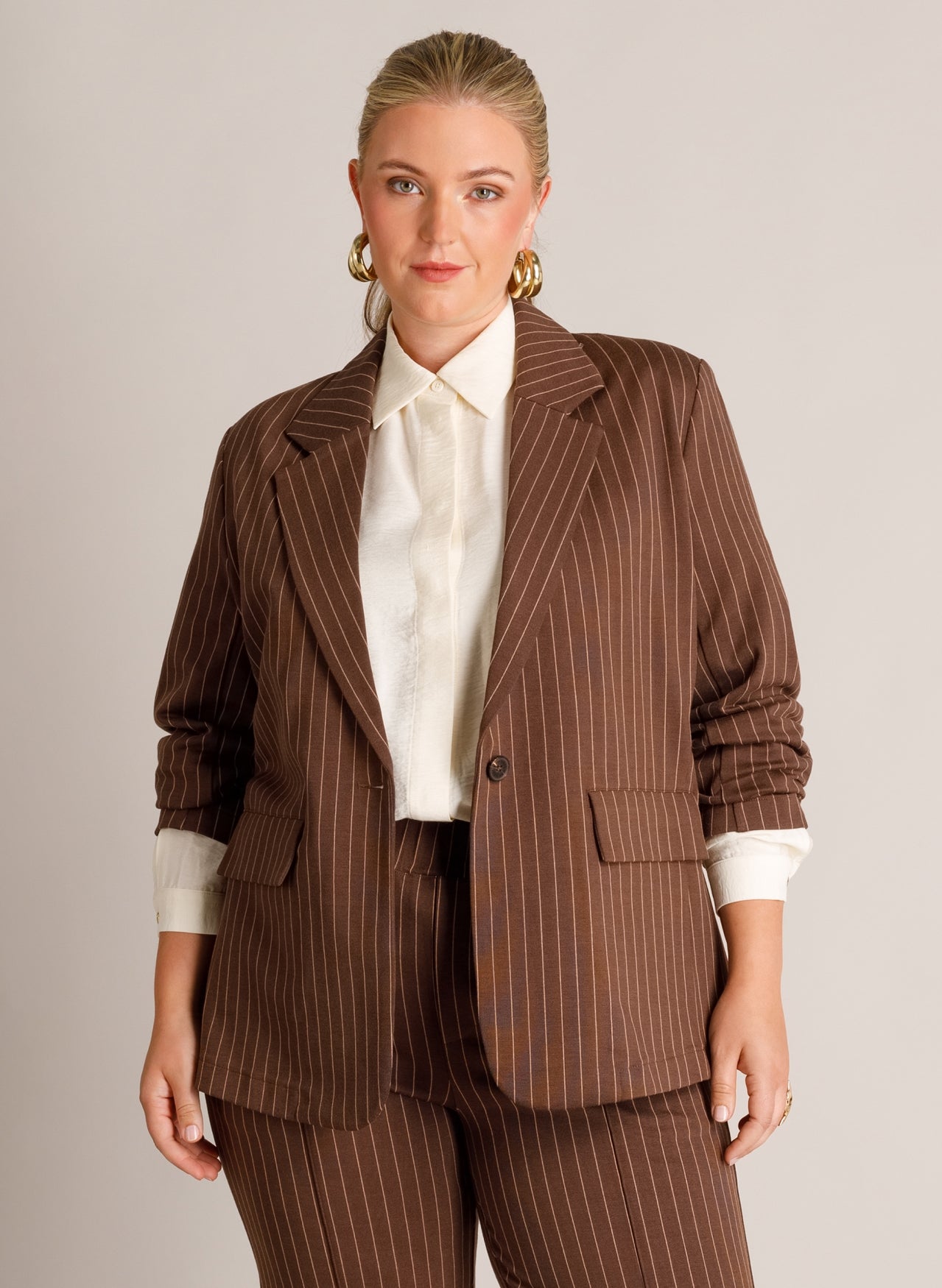 Yest Blazer Streep Bruin