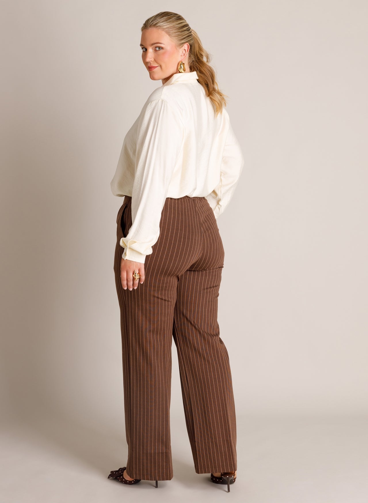 Yest Pantalon Streep Bruin
