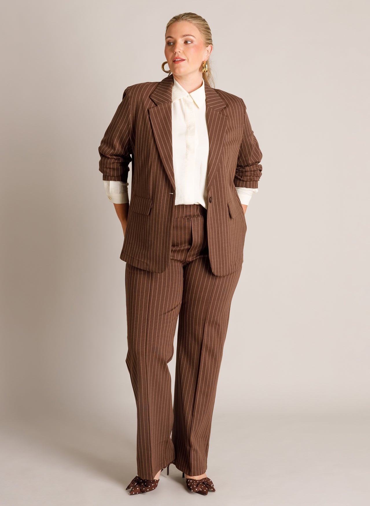 Yest Blazer Streep Bruin