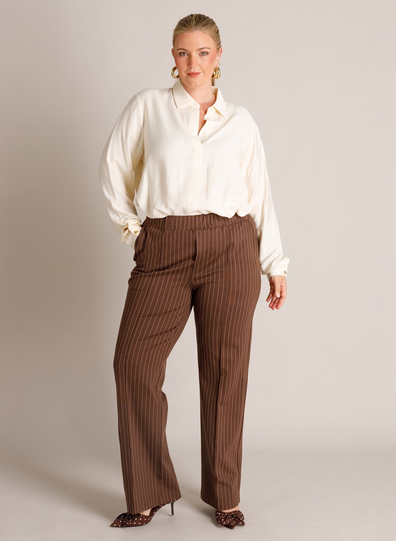 Yest Pantalon Streep Bruin