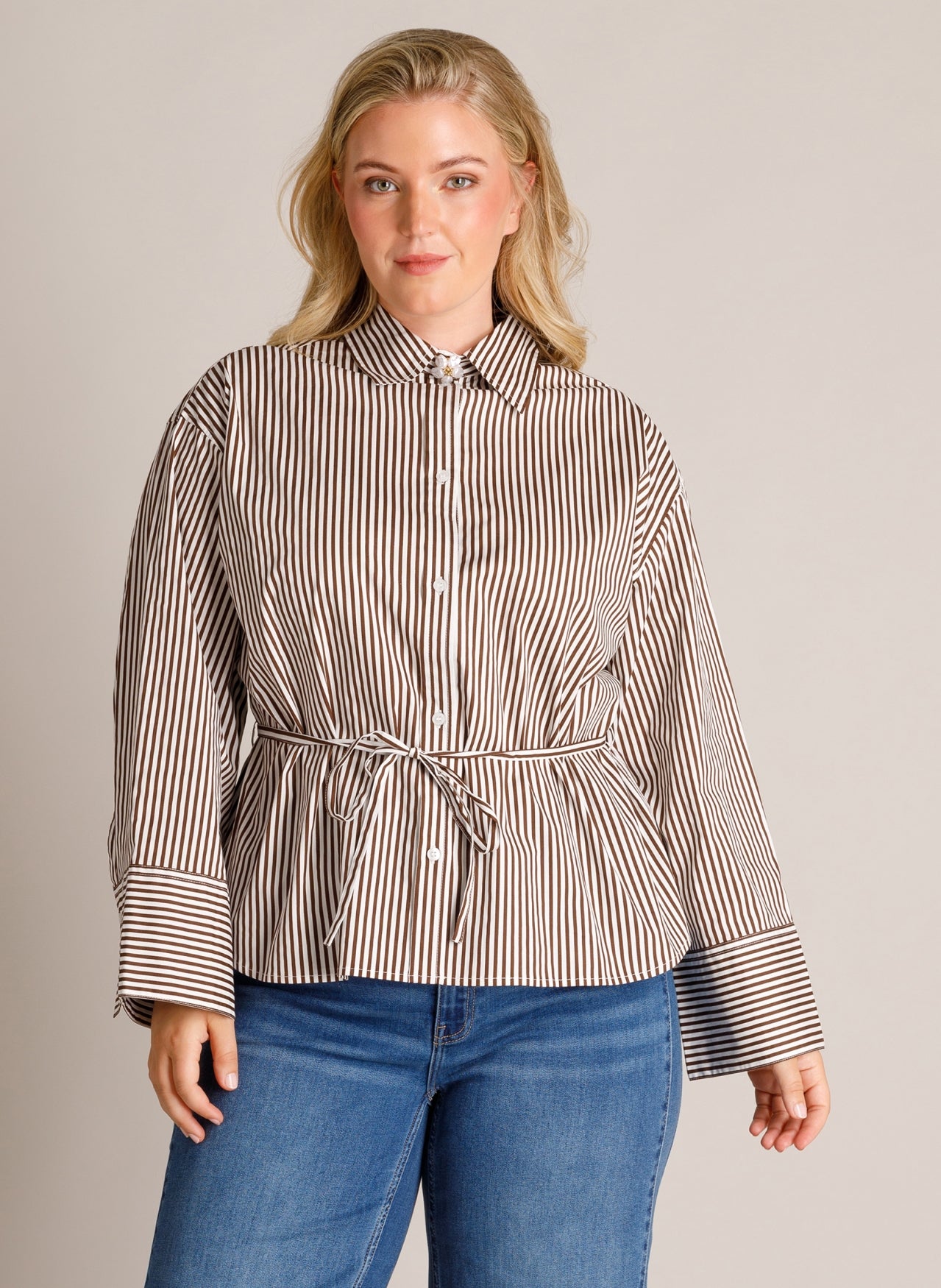 Yest Blouse Streep Bruin