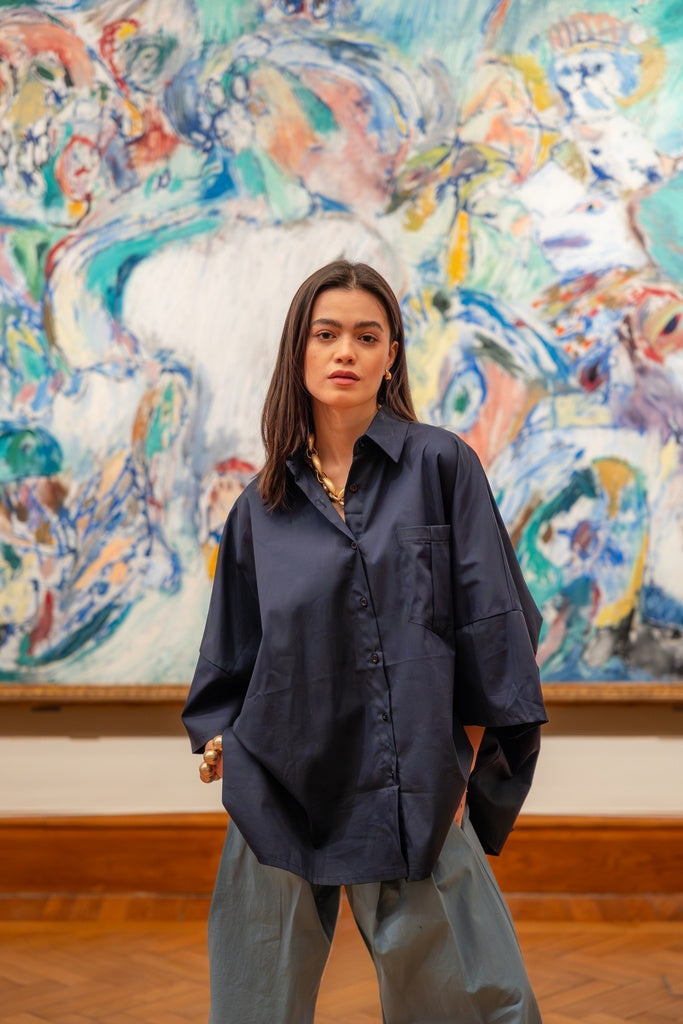 Black Rose Blouse Blauw