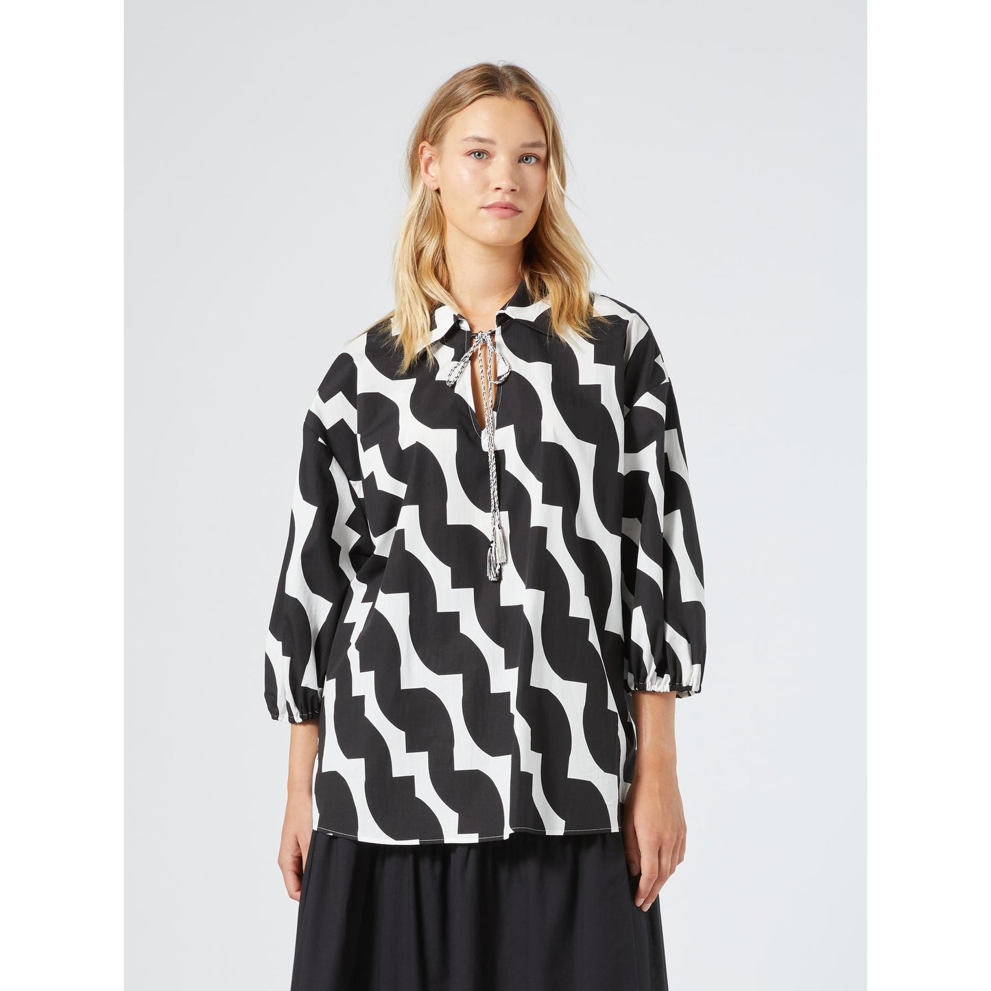 Persona By MR Blouse Print Zwart/Wit