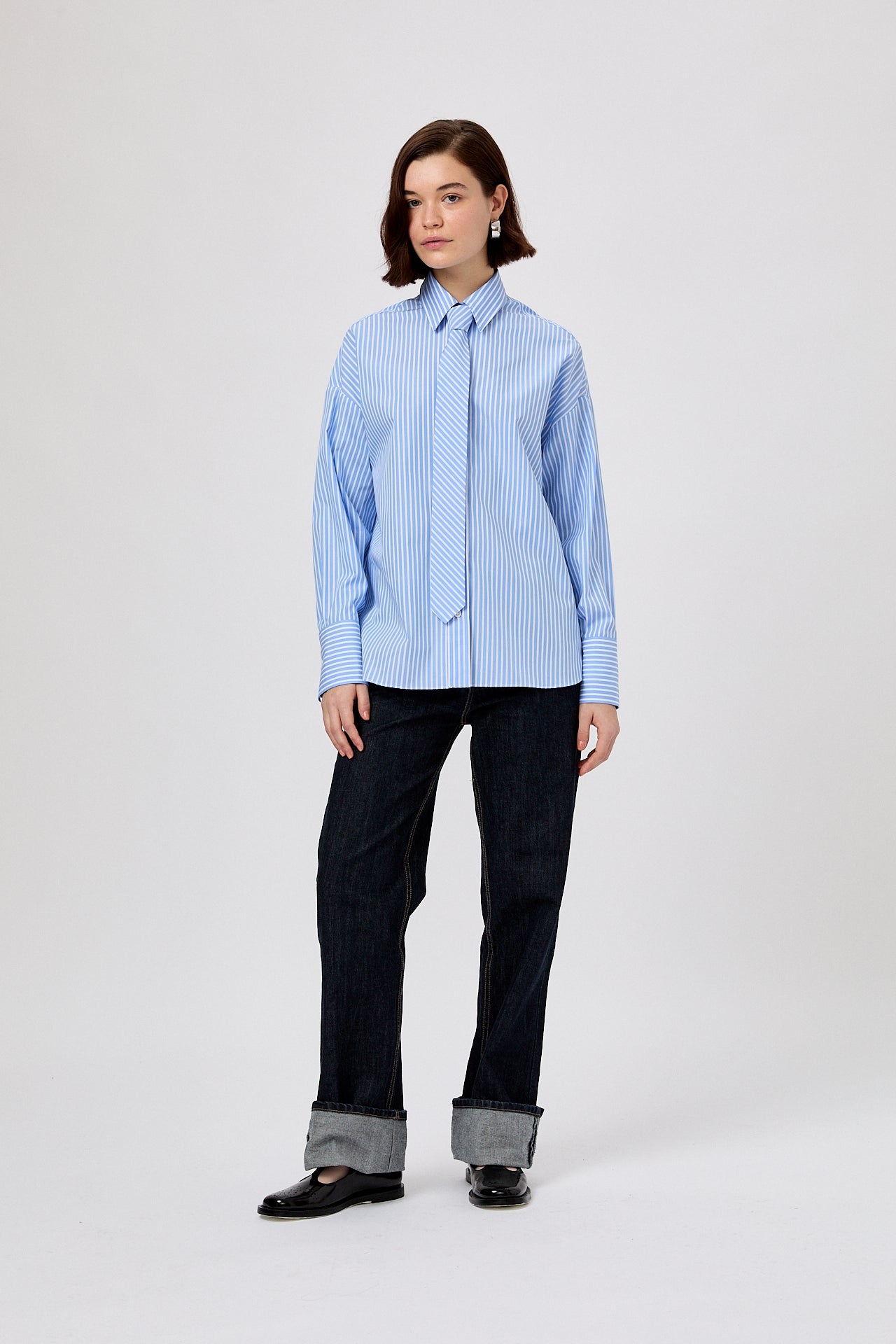 Academia Blous Streep Blauw