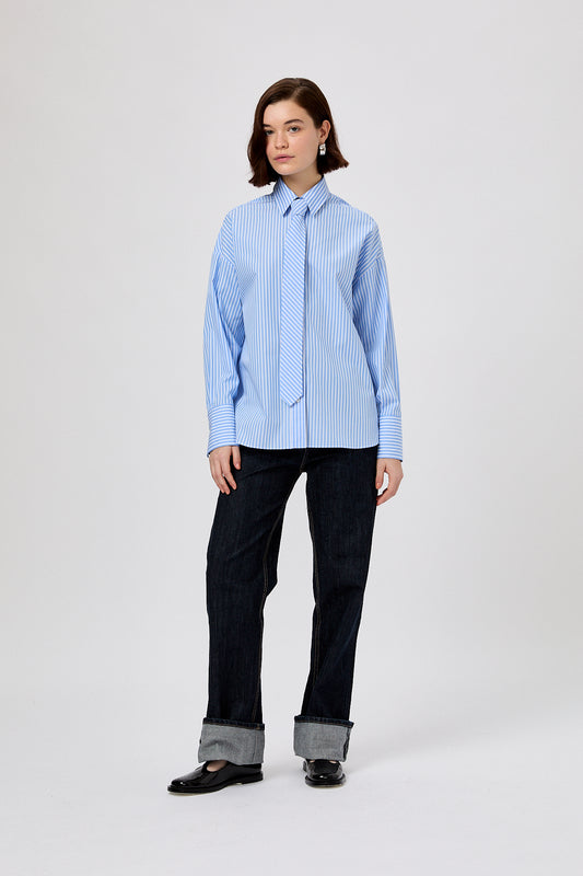 Academia Blous Streep Blauw