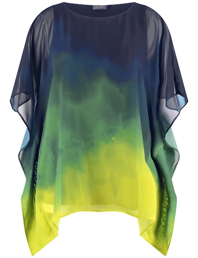 Samoon Blouse Degradé Blauw/Limoen