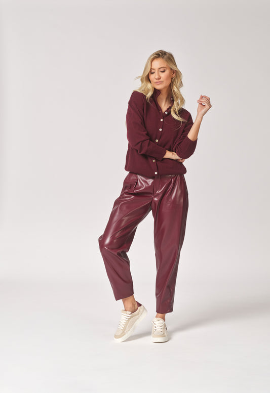LALOTTI Pantalon Ecoleder Bordeaux