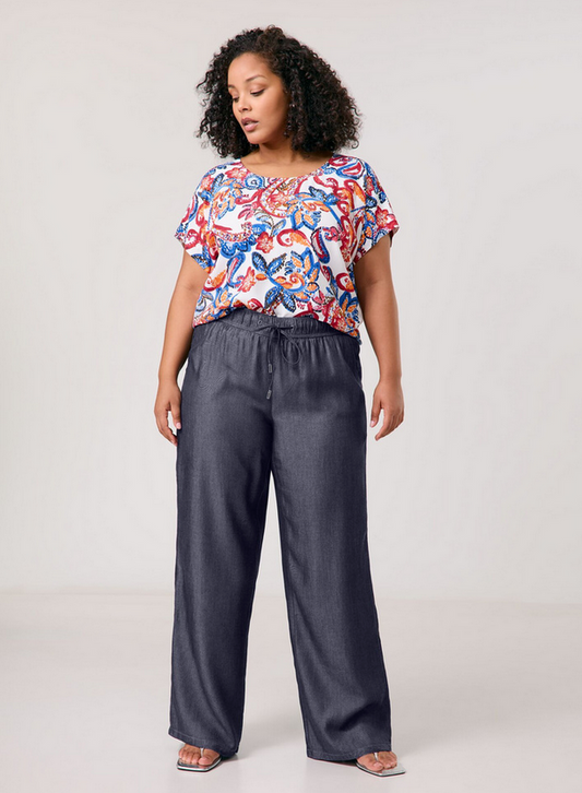 Samoon Pantalon Jeans Blauw