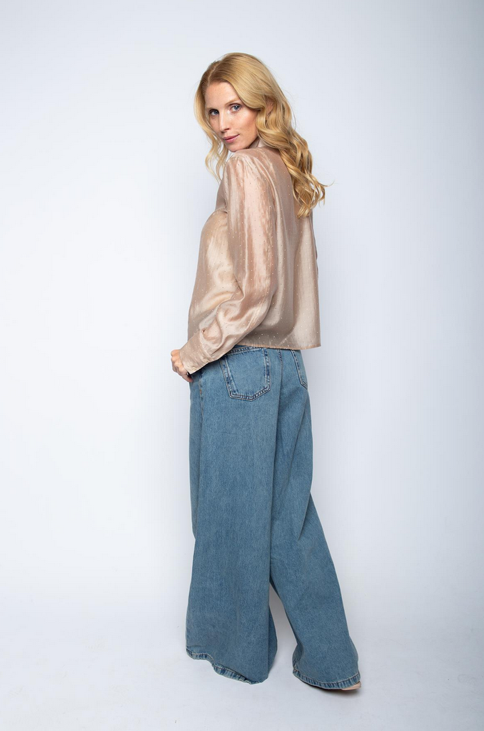 Emily Blouse Nude Glitter