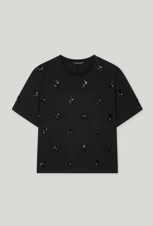 Luisa Cerano Tshirt Zwart Glitter