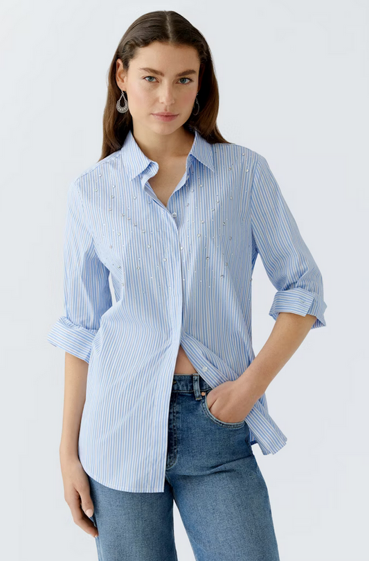 Oui Blouse Streep Glitter