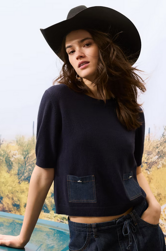 Oui Pull Donkerblauw