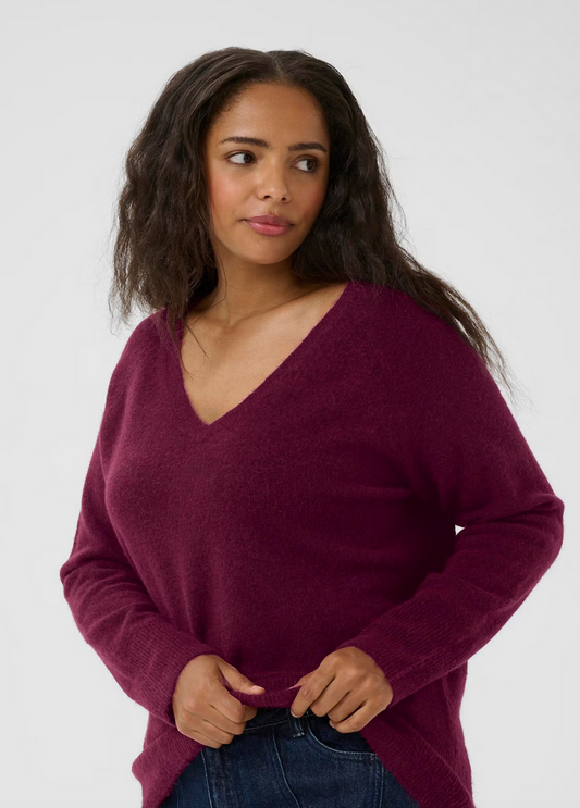 Kaffe Curve Pull Bordeaux