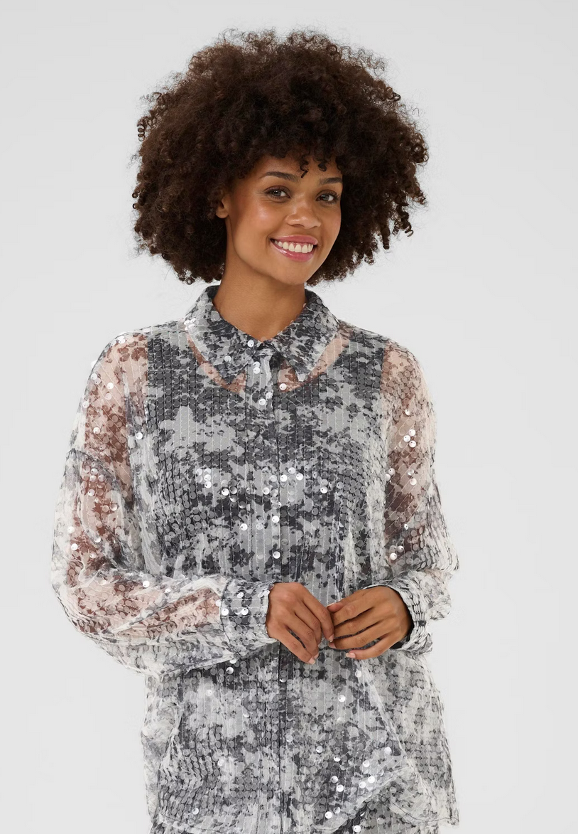 Culture Blouse Grijs Glitter