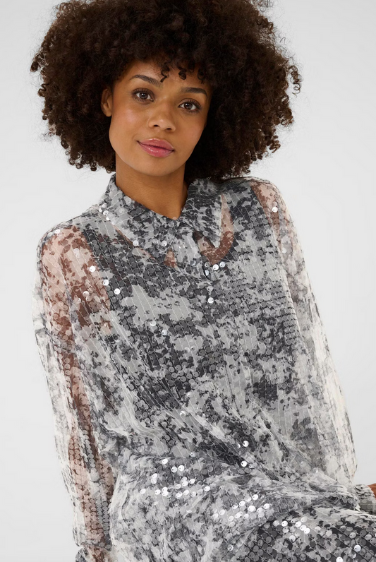 Culture Blouse Grijs Glitter