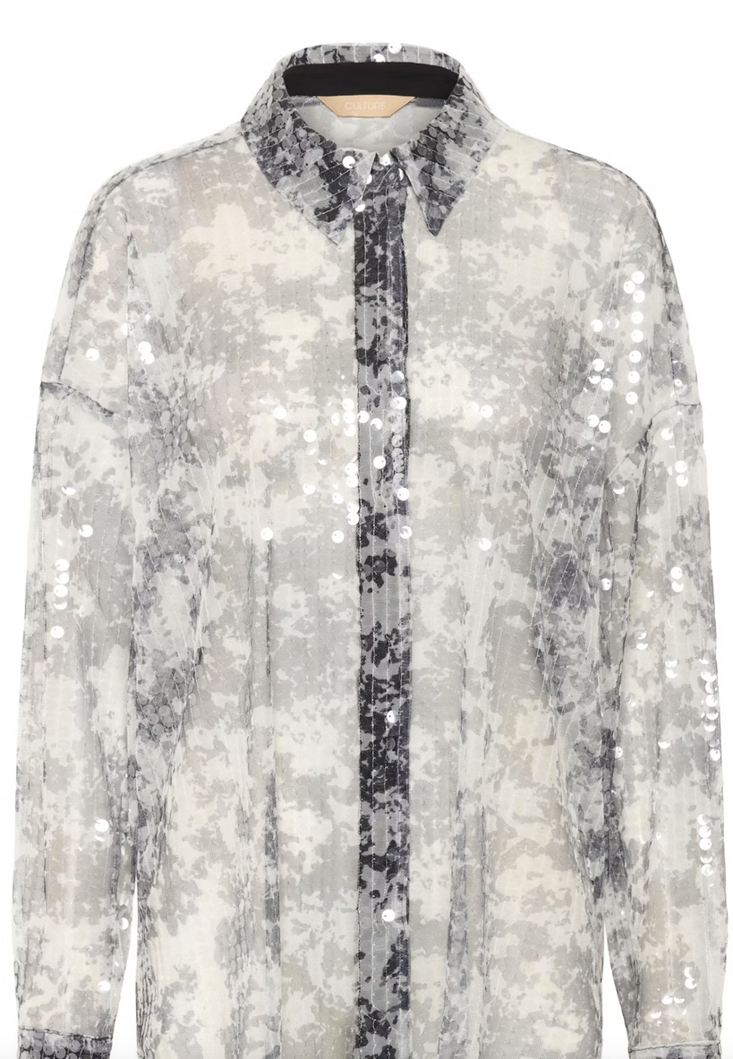 Culture Blouse Grijs Glitter