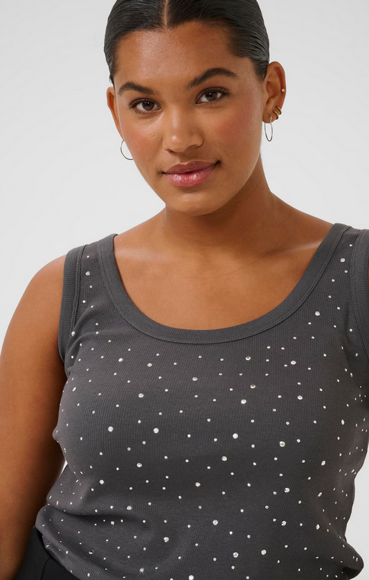 Kaffe Curve Top Grijs Glitter